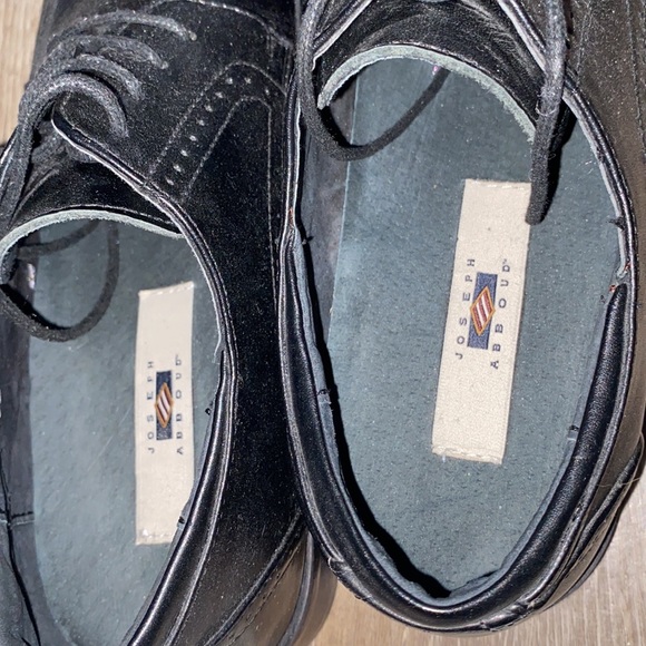 Mens black leather oxfords. - Picture 9 of 11